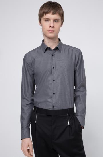 Koszula HUGO Extra Slim Fit Cotton Szare Męskie (Pl80060)